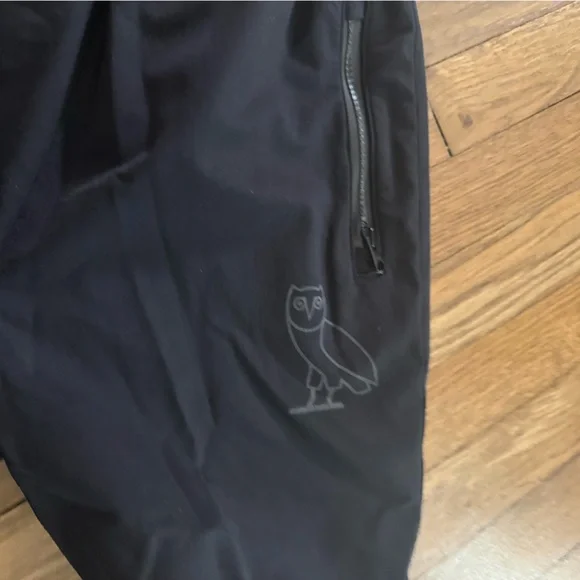 OVO Black Sweatpants with Owl Emblem S